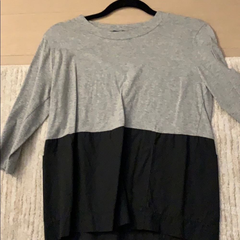 Gray and black top